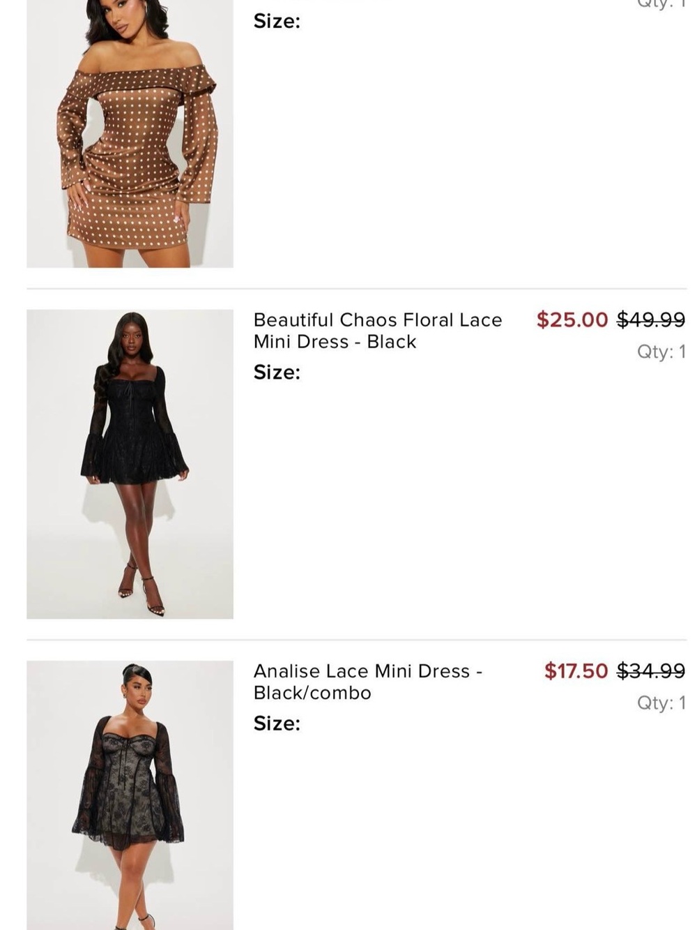 Mixed bag of Fashion Nova (all unworn size L)